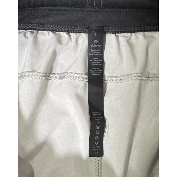 Lululemon Men Sz L Heathered Texture Printed Grey Deep Coal T.H.E. Linerless 9” - Picture 8 of 8